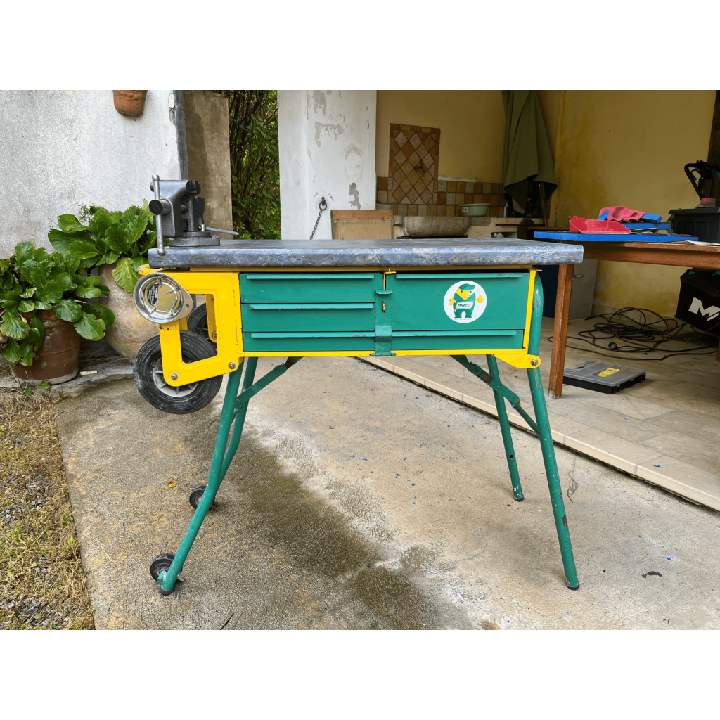 Etabli mobile pliable de la marque macc - Coloris jaune et vert