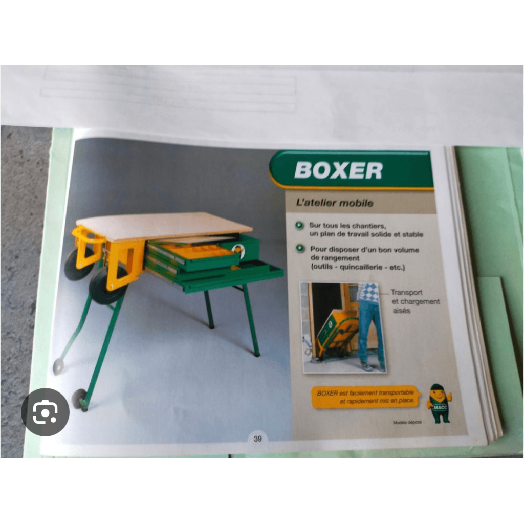 Magasine avec Etabli mobile pliable de la marque macc - Coloris jaune et vert