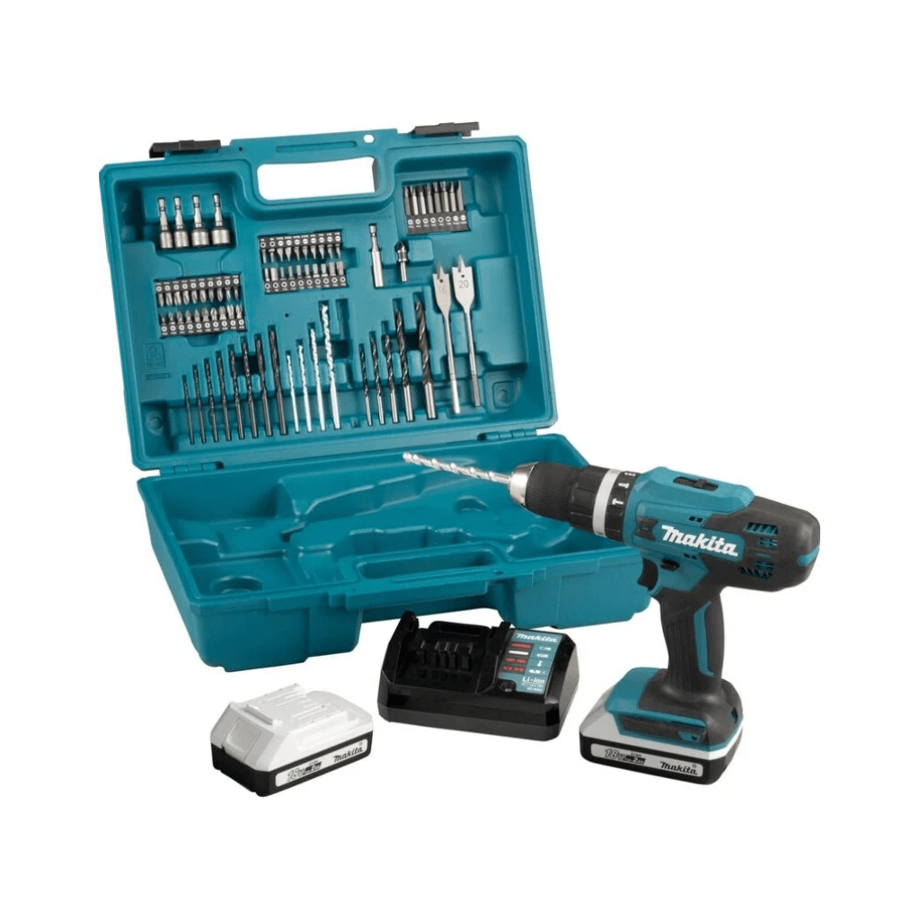 Coffret d'une Perceuse-visseuse avec accessoires de la marque Makita - Coloris Bleu