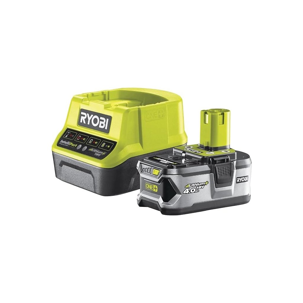 Batterie et chargeur de la marque RYOBI - Coloris gris et vert
