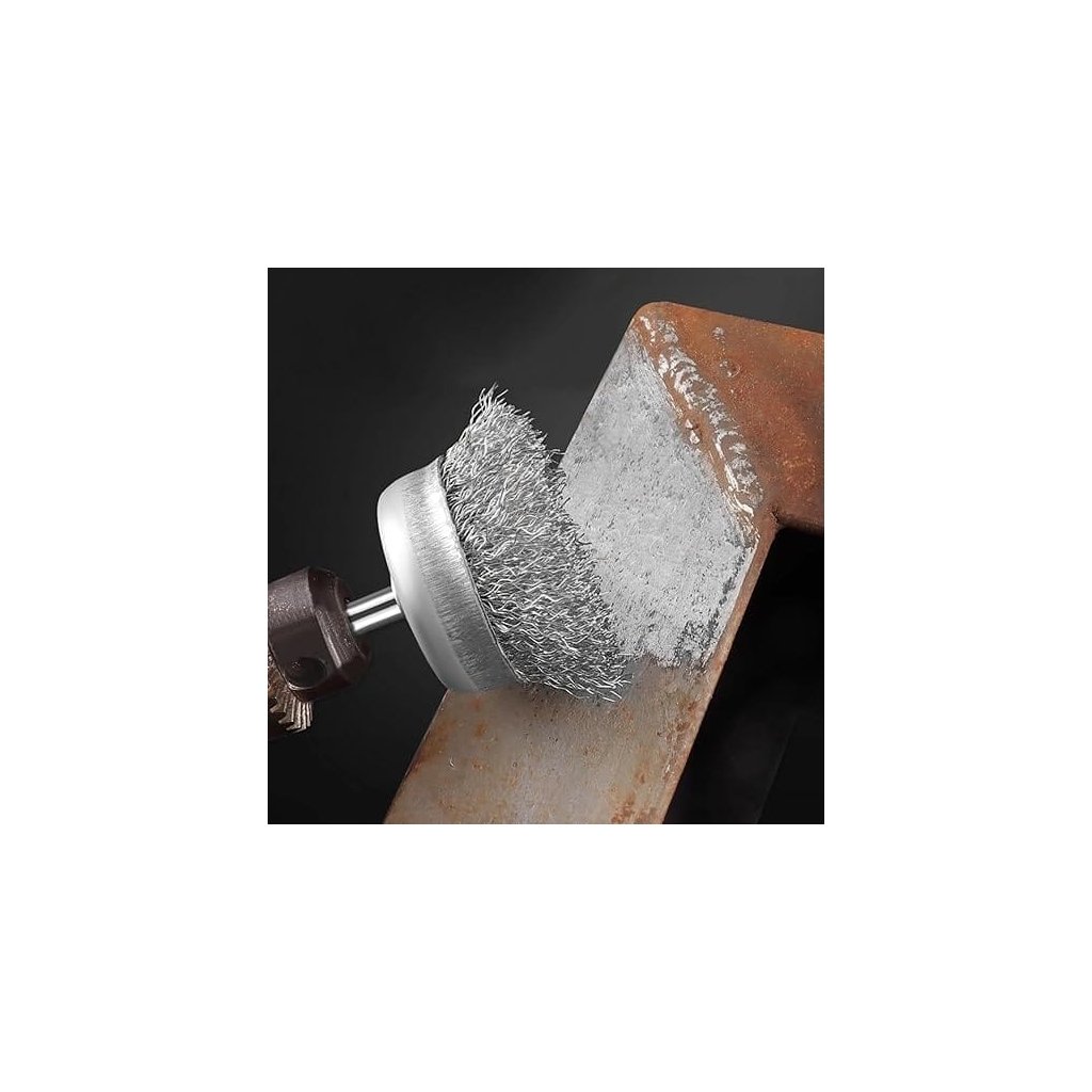 Brosse métallique adaptable sur une perceuse - Coloris Acier