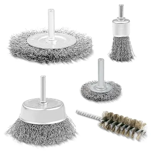 Brosse métallique adaptable sur une perceuse - Coloris Acier