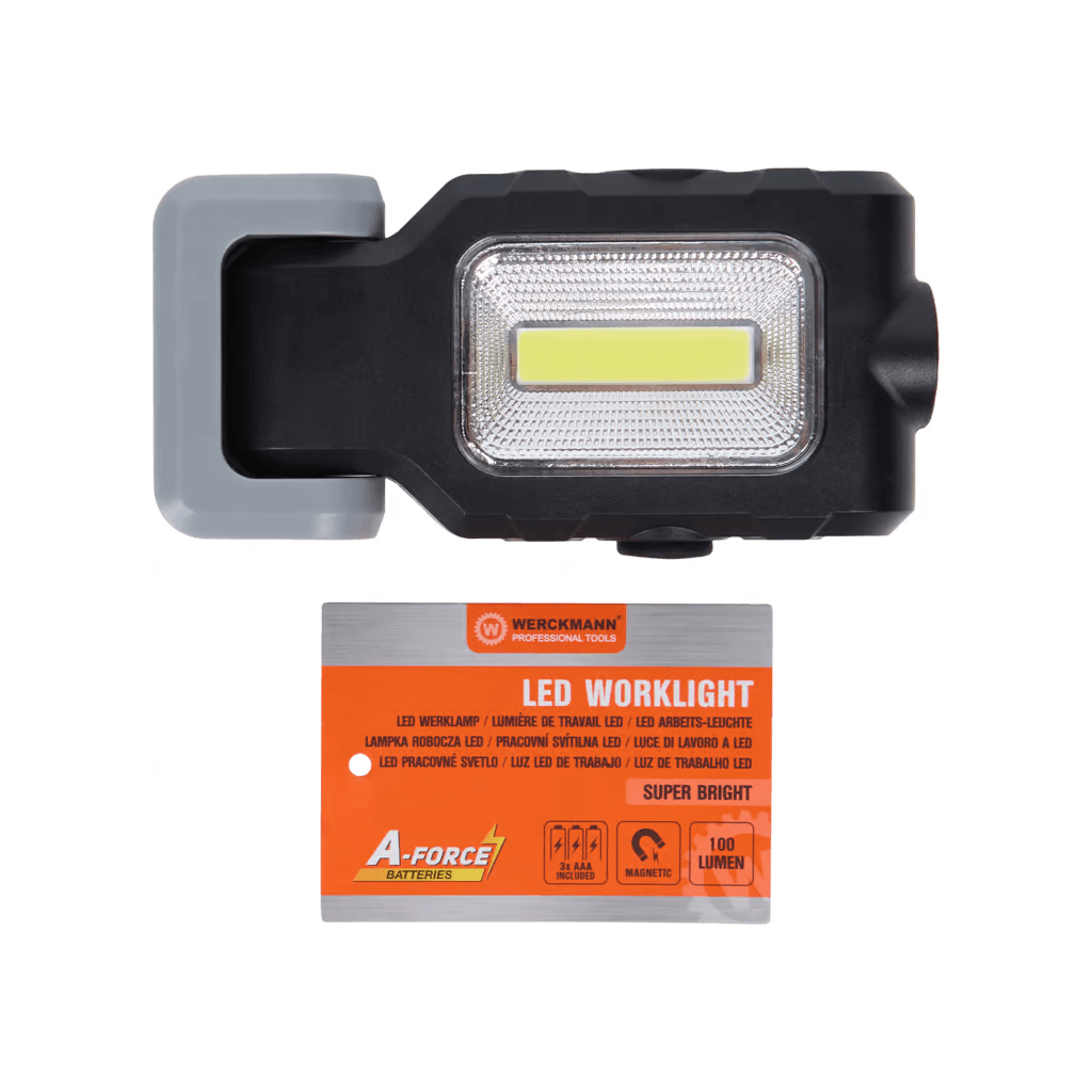 Lampe de travail aimantée et inclinable de la marque Werckmann - Coloris noir et Gris