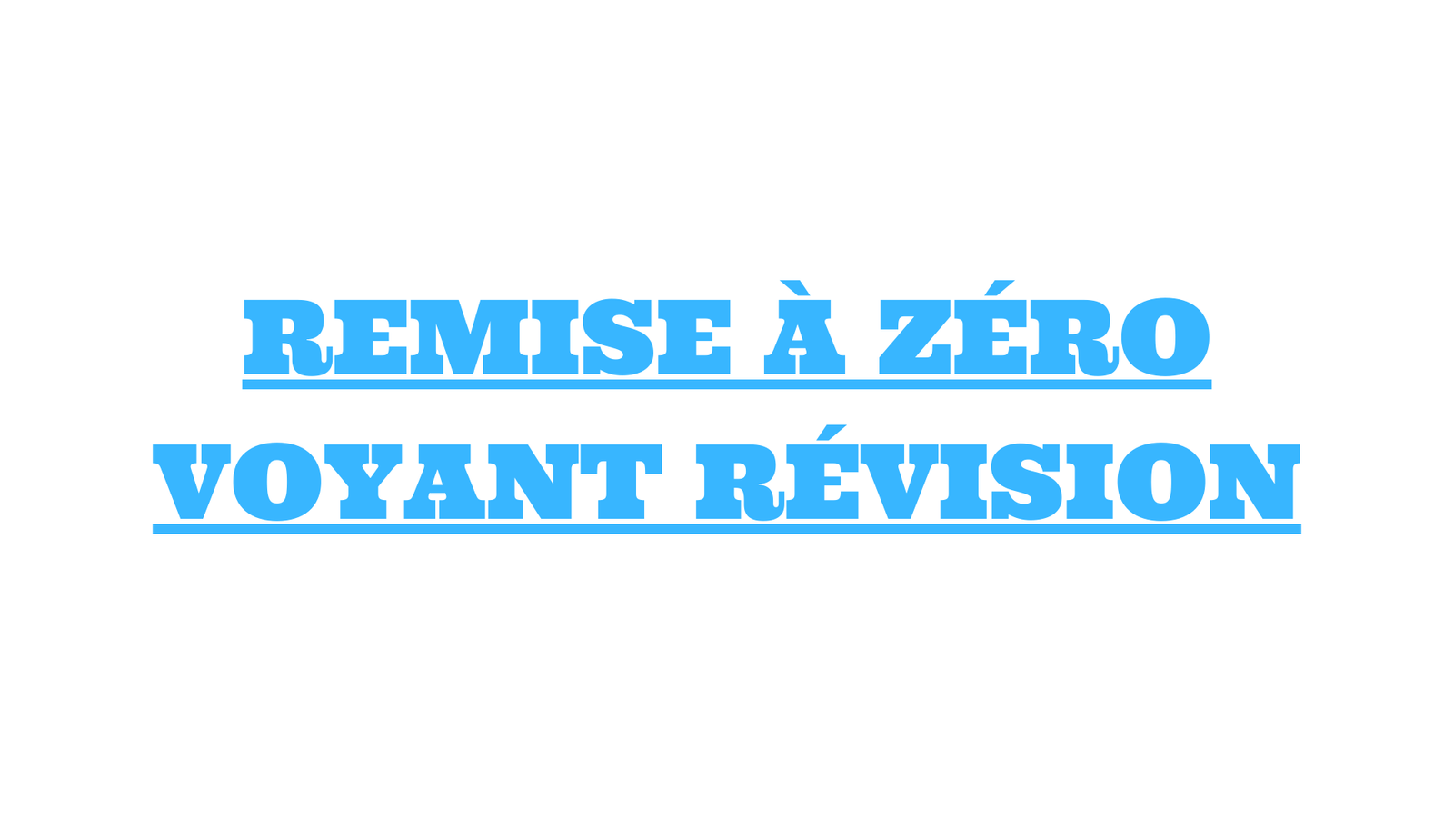 Remise À ZÉro Voyant RÉvision