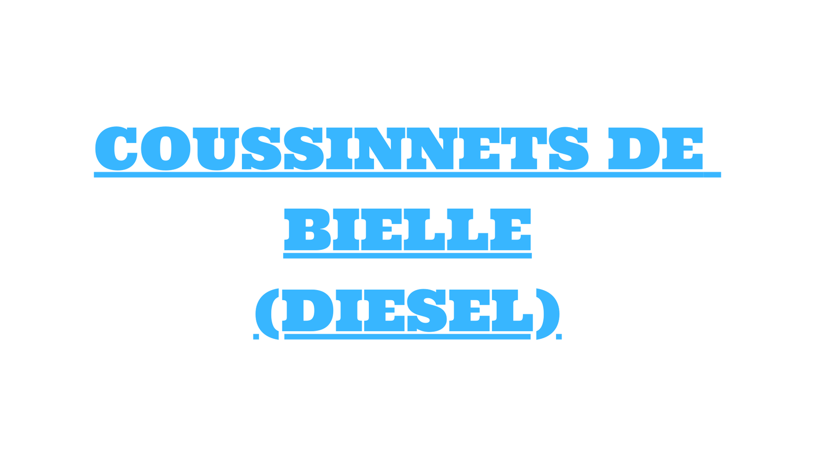 coussinnets de bielle diesel