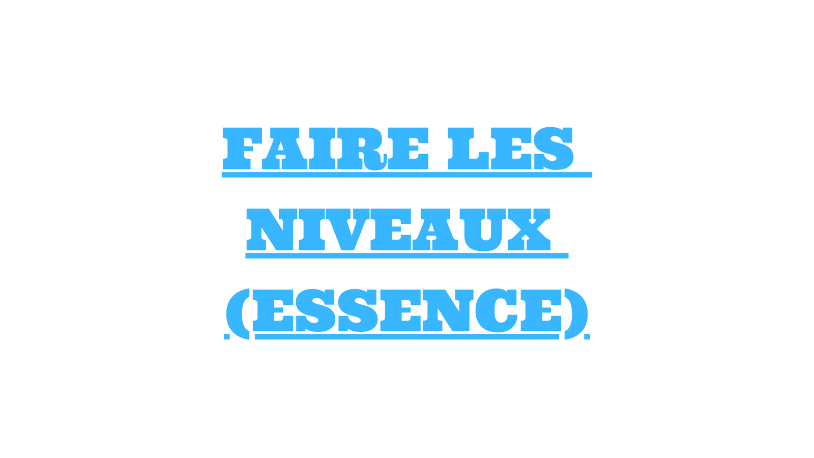 faire les niveaux essence